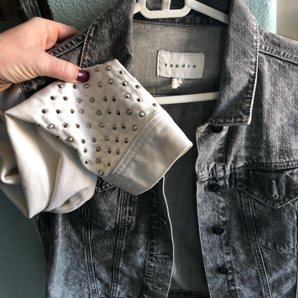 Sandro Jackets & Blazers - Sandro grey and white jean jacket
